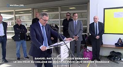 Samuel Paty et Dominique Bernard : Le Recteur au collège de Moltifao pour leur rendre hommage